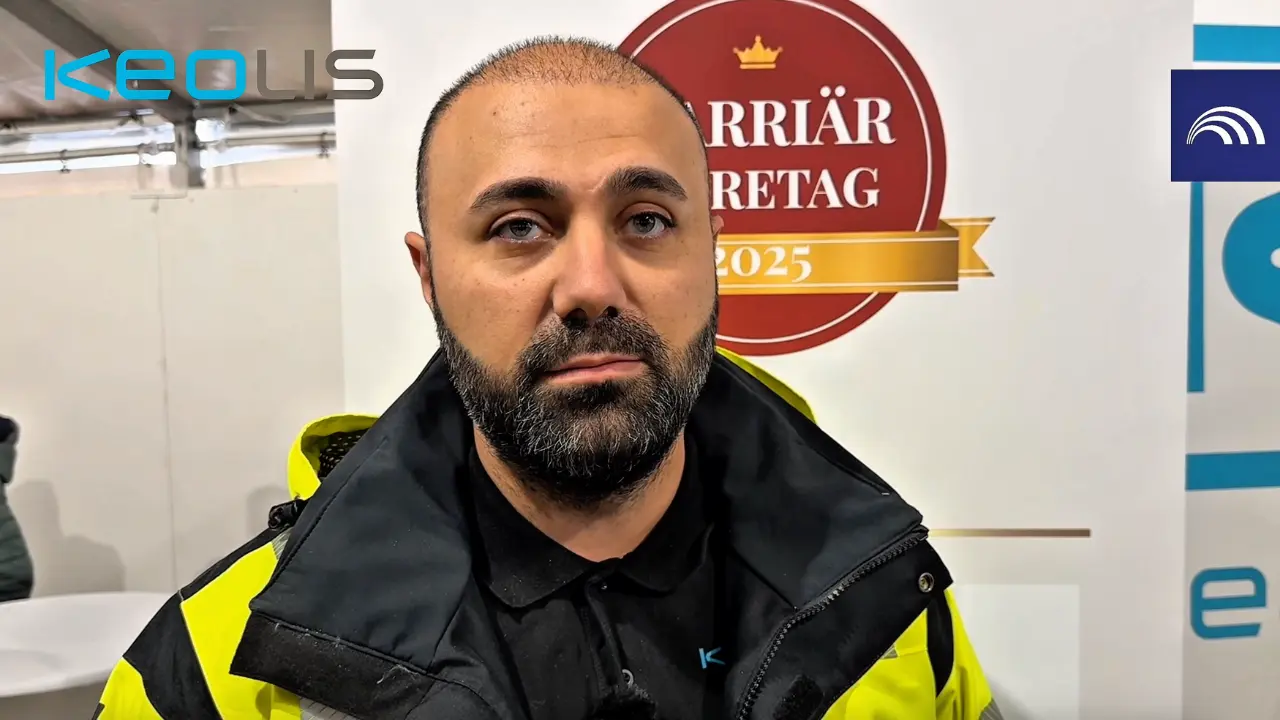 Rekryterare från Keolis blir intervjuad framför kameran.