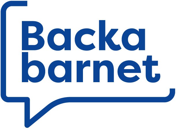 Backa barnet Logotyp blå