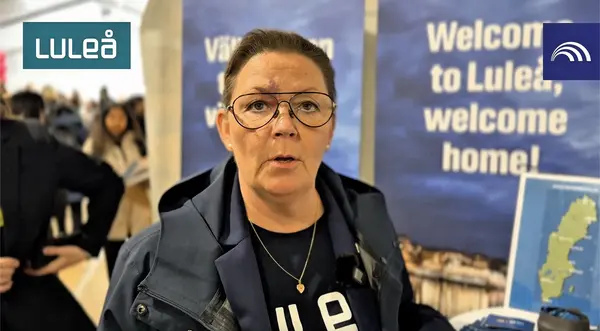 Rekryterare från Luleå blir intervjuad på Jobbfestivalen 2025.